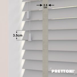 EdBevans - Spectrum Solid Wood Venetian Blind - Mono Pale 35mm Slat with Chevron Cement 25mm Tape - Prettoni