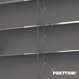 EdBevans - Spectrum Solid Wood Venetian Blind - Mono Garphite 35mm Slat with - Ladder String - Prettoni