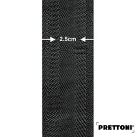 EdBevans - Spectrum Solid Wood Venetian Blind - Mono Graphite 50mm Slat with Chevron Shadow 25mm Tape - Prettoni