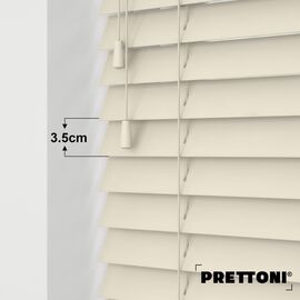 EdBevans - Spectrum Solid Wood Venetian Blind - Mono Cream 35mm Slat with - Ladder String - Prettoni