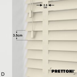 EdBevans - Spectrum Solid Wood Venetian Blind - Mono Cream 35mm Slat with Chevron Cream 25mm Tape - Prettoni
