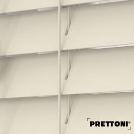 EdBevans - Spectrum Solid Wood Venetian Blind - Mono Cream 50mm Slat with - Ladder String - Prettoni