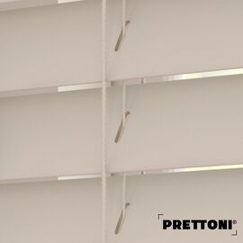 EdBevans - Spectrum Solid Wood Venetian Blind - Mono Beige 50mm Slat with - Ladder String - Prettoni