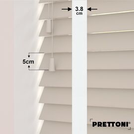EdBevans - Spectrum Solid Wood Venetian Blind - Mono Beige 50mm Slat with Woven Naturo 38mm Tape - Prettoni