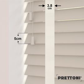 EdBevans - Spectrum Solid Wood Venetian Blind - Mono Beige 50mm Slat with Woven Feather 38mm Tape - Prettoni