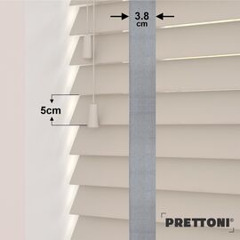 EdBevans - Spectrum Solid Wood Venetian Blind - Mono Beige 50mm Slat with Woven Spun 38mm Tape - Prettoni
