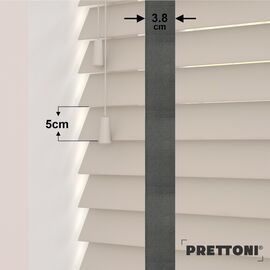 EdBevans - Spectrum Solid Wood Venetian Blind - Mono Beige 50mm Slat with Woven Gravel 38mm Tape - Prettoni