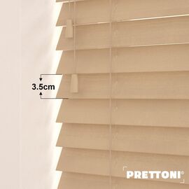 EdBevans - Spectrum Solid Wood Venetian Blind - Mono Maple 35mm Slat with - Ladder String - Prettoni