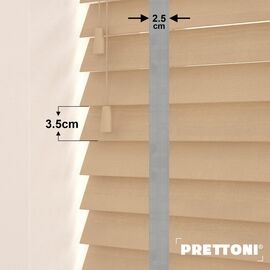 EdBevans - Spectrum Solid Wood Venetian Blind - Mono Maple 35mm Slat with Chevron Nimbus 25mm Tape - Prettoni