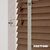 EdBevans - Spectrum Solid Wood Venetian Blind - Mono Mocha 50mm Slat with Chevron Cement 25mm Tape - Prettoni