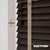 EdBevans - Spectrum Solid Wood Venetian Blind - Mono Bistre 35mm Slat with Chevron Sandrift 25mm Tape - Prettoni