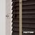 EdBevans - Spectrum Solid Wood Venetian Blind - Mono Bistre 50mm Slat with Chevron Sandrift 25mm Tape - Prettoni