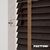 EdBevans - Spectrum Solid Wood Venetian Blind - Mono Bistre 50mm Slat with Chevron Cinnamon 25mm Tape - Prettoni