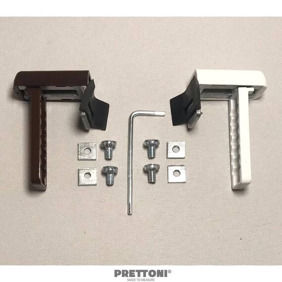 Set of Universal Brackets for Roller Blinds, metal, cream, 2 pcs