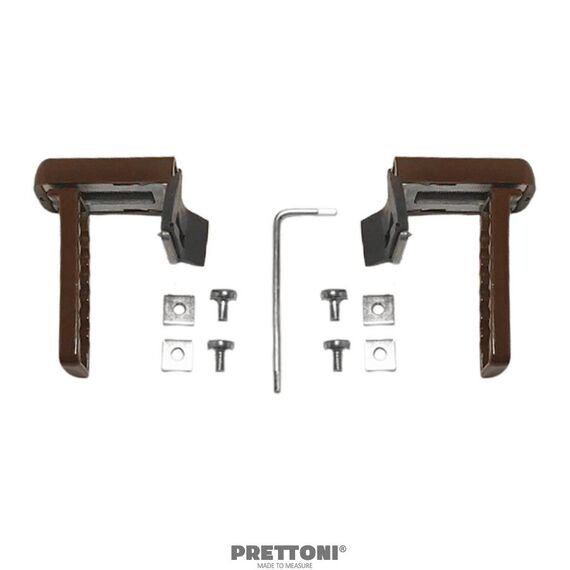Set of Universal Brackets for Roller Blinds, metal, brown, 2 pcs