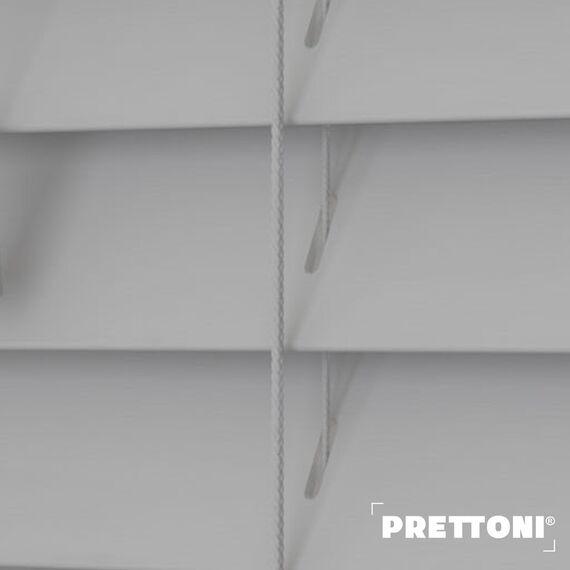 EdBevans - Spectrum Solid Wood Venetian Blind - Mono Grey 35mm Slat with - Ladder String - Prettoni