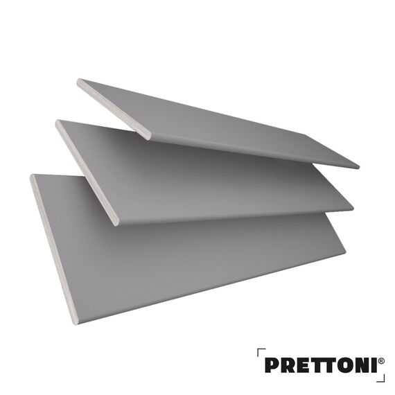 EdBevans - Spectrum Solid Wood Venetian Blind - Mono Grey 35mm Slat with Chevron Avorio 25mm Tape - Prettoni