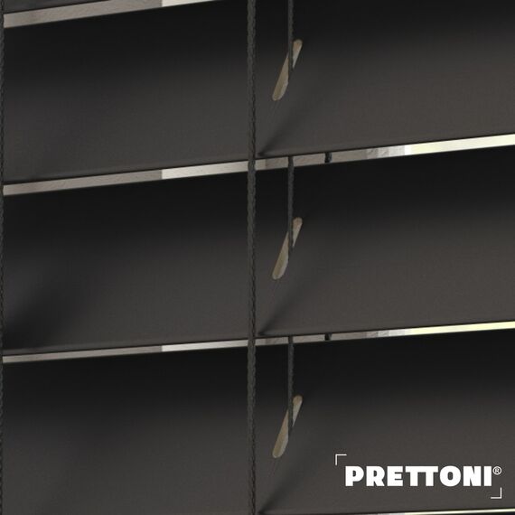 EdBevans - Spectrum Solid Wood Venetian Blind - Mono Onyx 35mm Slat with - Ladder String - Prettoni