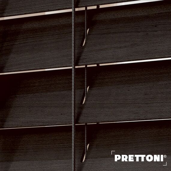 EdBevans - Spectrum Solid Wood Venetian Blind - Mono Bistre 50mm Slat with - Ladder String - Prettoni