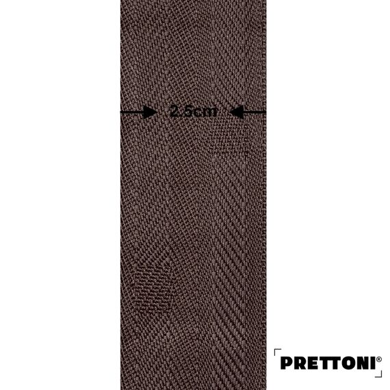 EdBevans - Spectrum Solid Wood Venetian Blind - Mono Bistre 50mm Slat with Chevron Umber 25mm Tape - Prettoni
