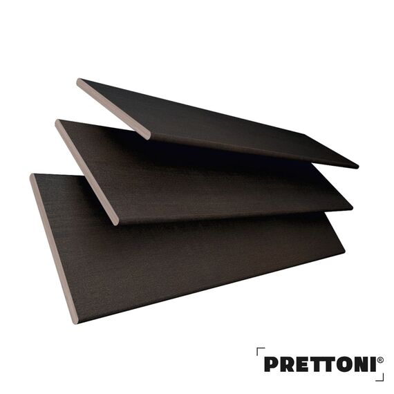 EdBevans - Spectrum Solid Wood Venetian Blind - Mono Bistre 50mm Slat with Chevron Lava 25mm Tape - Prettoni