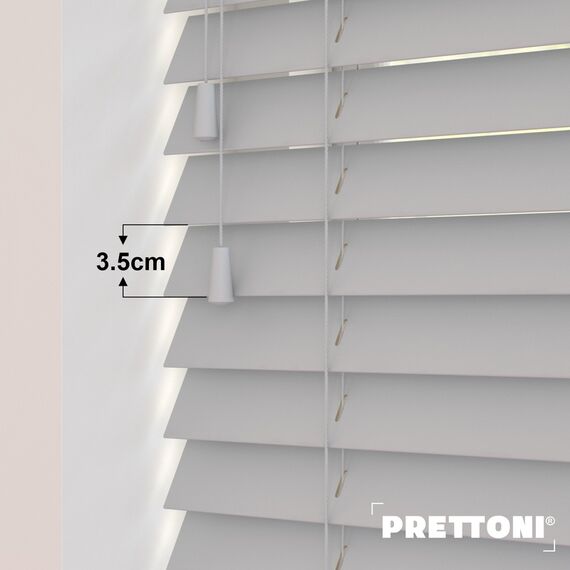 EdBevans - Spectrum Solid Wood Venetian Blind - Mono Pale 35mm Slat with - Ladder String - Prettoni