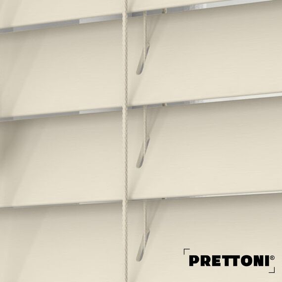 EdBevans - Spectrum Solid Wood Venetian Blind - Mono Cream 50mm Slat with - Ladder String - Prettoni