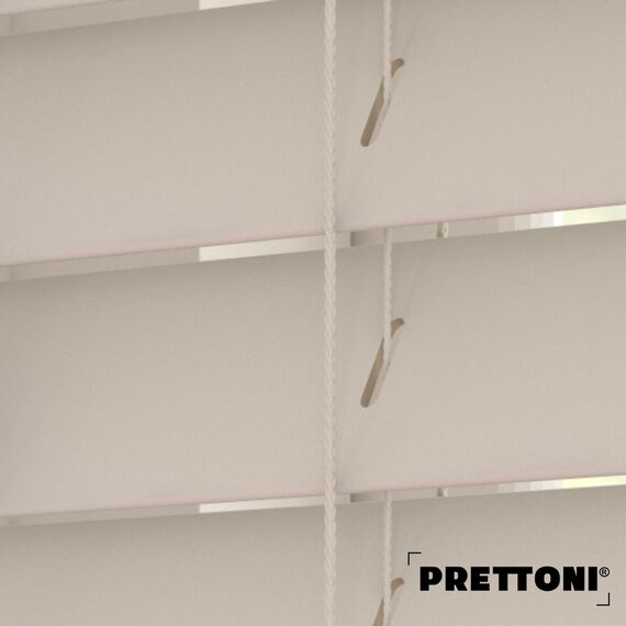 EdBevans - Spectrum Solid Wood Venetian Blind - Mono Beige 35mm Slat with - Ladder String - Prettoni