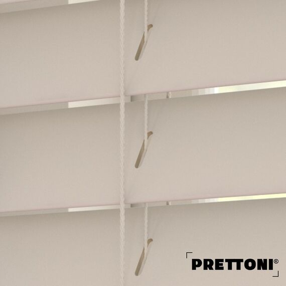 EdBevans - Spectrum Solid Wood Venetian Blind - Mono Beige 50mm Slat with - Ladder String - Prettoni