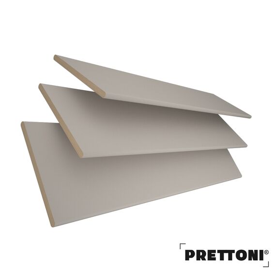 EdBevans - Spectrum Solid Wood Venetian Blind - Mono Beige 50mm Slat with Chevron Umber 25mm Tape - Prettoni